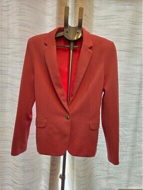 IMNYC Women's Pink Textured Blazer Gold Button Career Jacket Size 12 Barbiecore